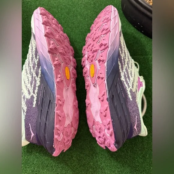 Hoka speedgoat 5 Women's Athletic Shoes in Mint and Purple - Picture 6 of 10